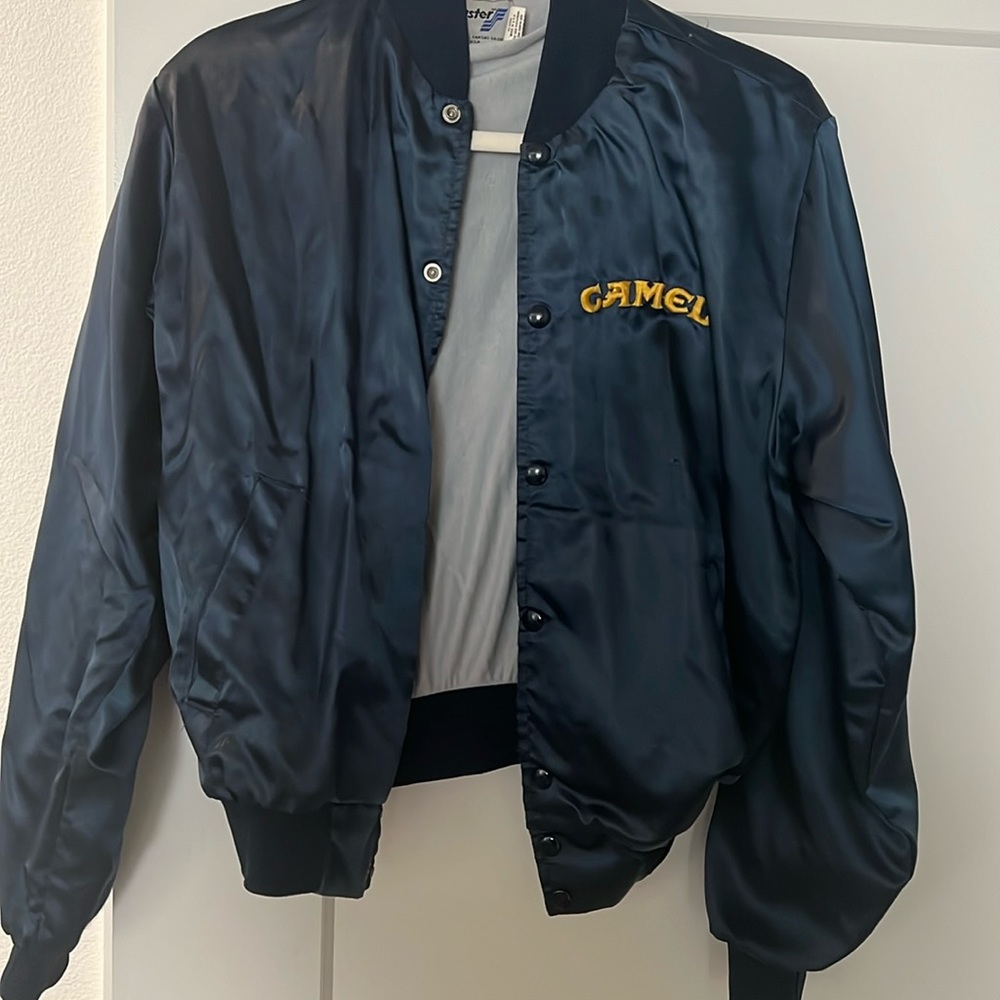 Camel varsity jacket